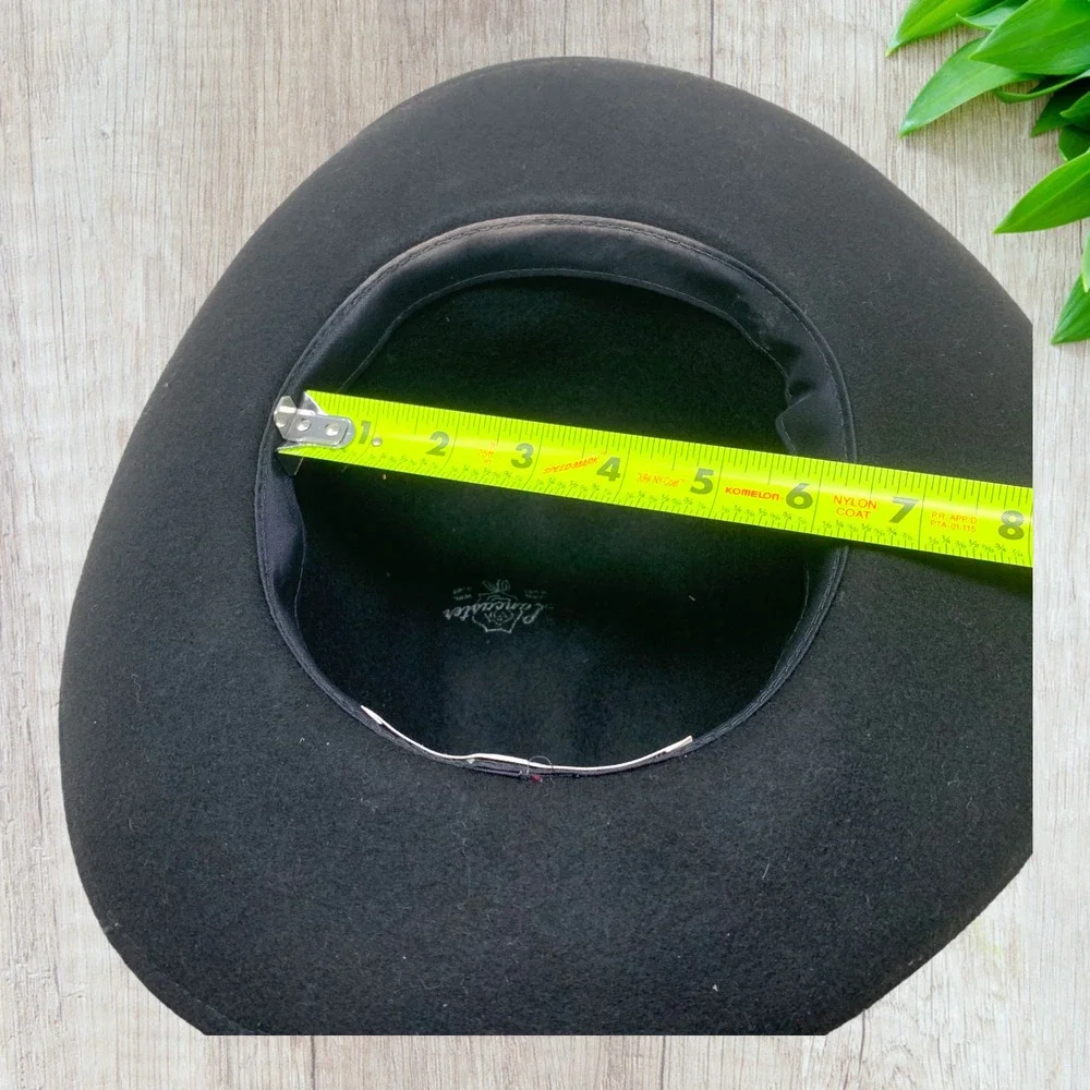 Vintage Fabini New York Lancaster Hat Black 100% Wool Western High Dome